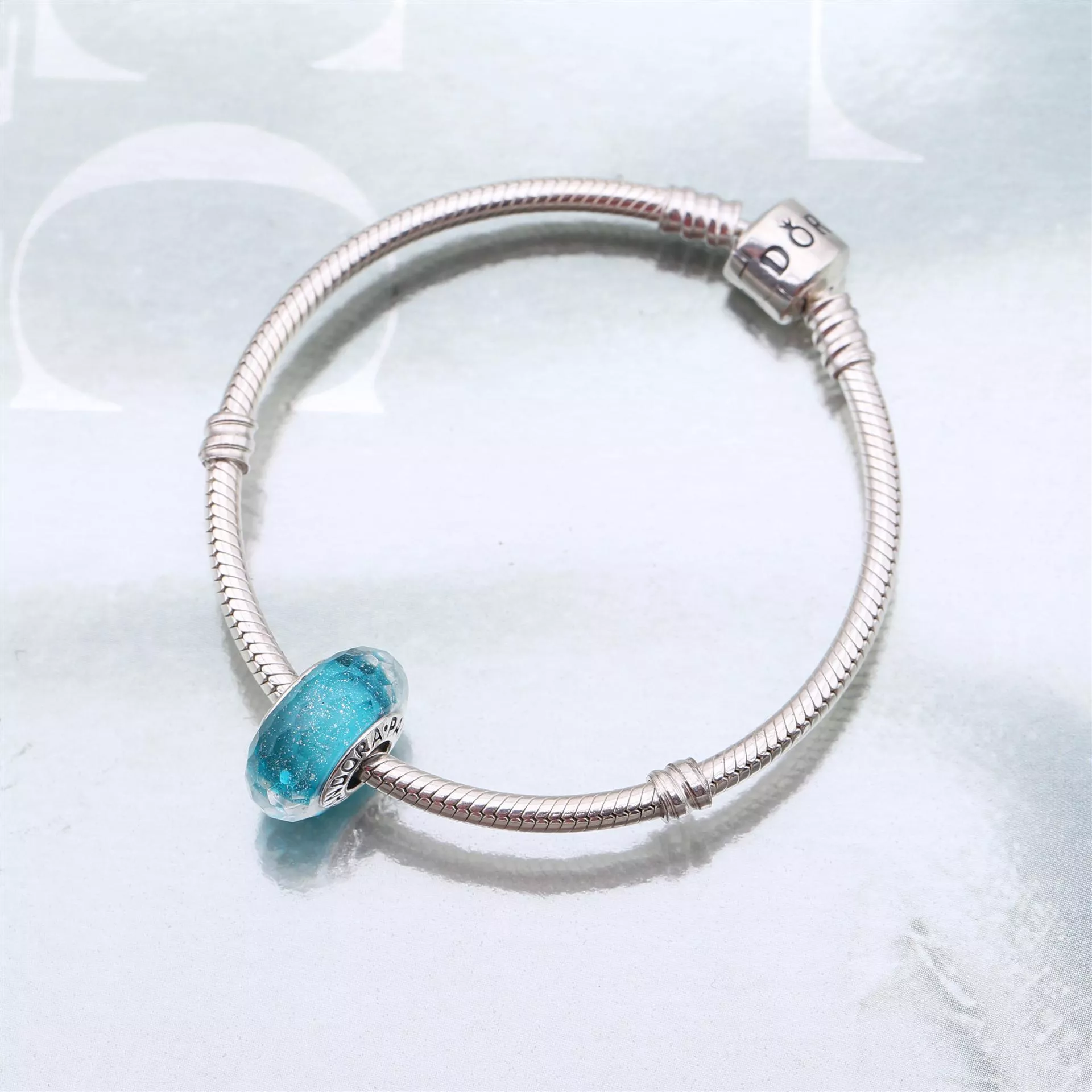 Charm PANDORA Murano Facetado Verde-Mar - 791655