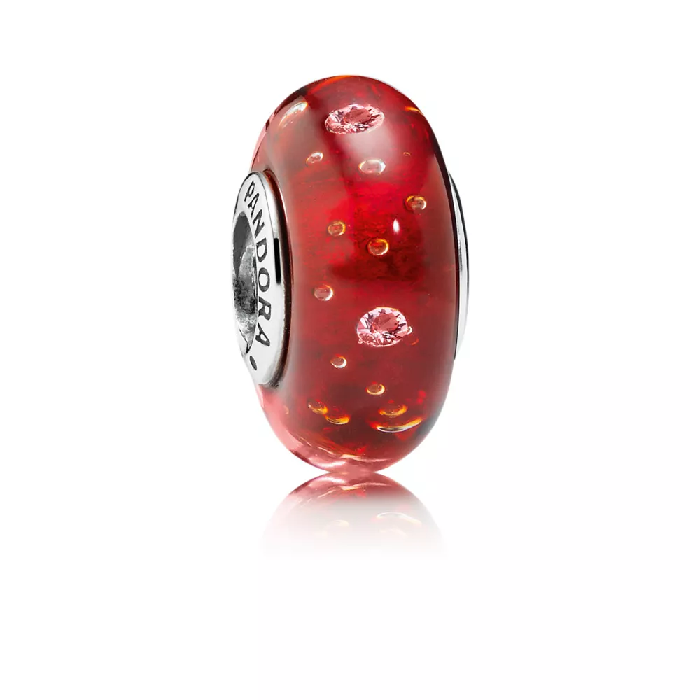charm pandora murano fizzle vermelho 791631cz