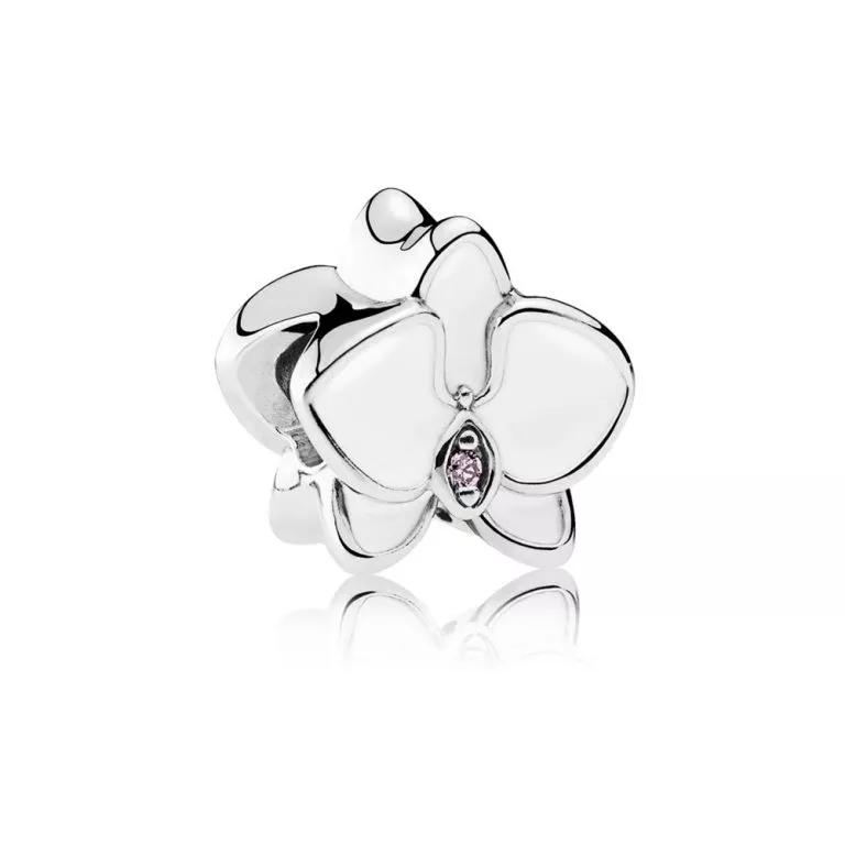 Charm PANDORA Orquídea Branca - Flor da Pureza do Amor - 792074EN12