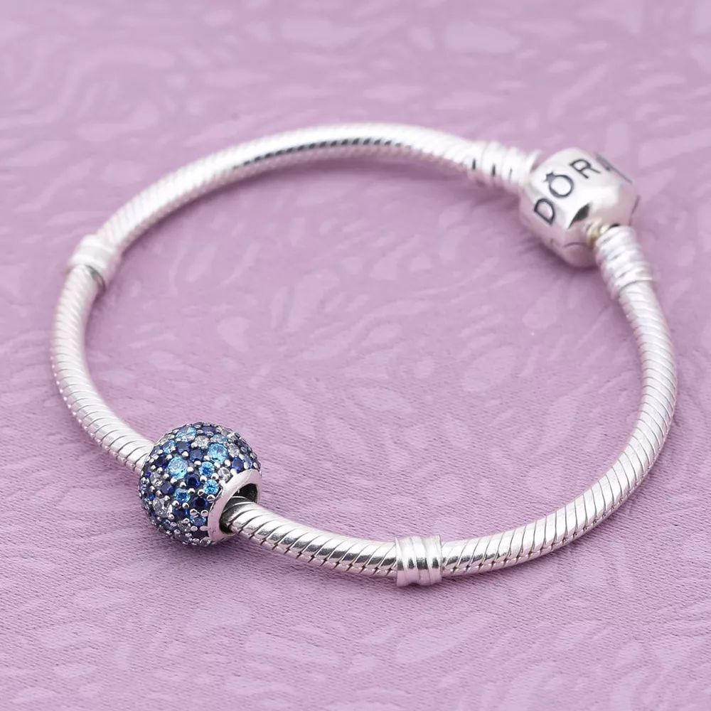 Charm PANDORA Pavê Mosaico Azul Céu - 791261NSBMX