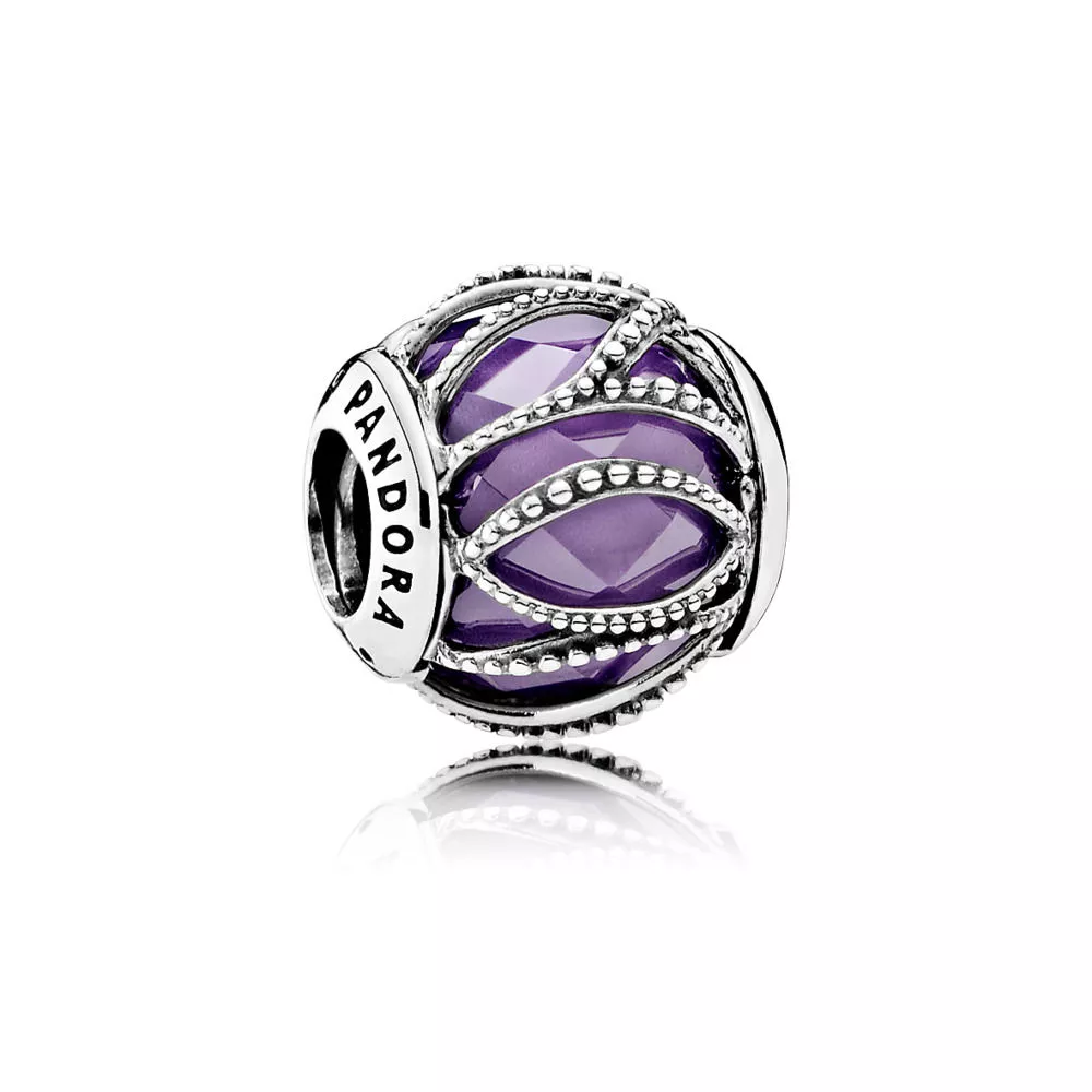 charm pandora petit facetado roxo entrelaçado 791968acz