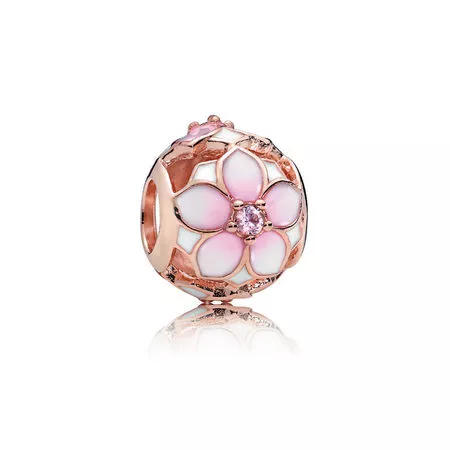 Charm PANDORA Rose Magnolia - Flor da Juventude - 782087NBP