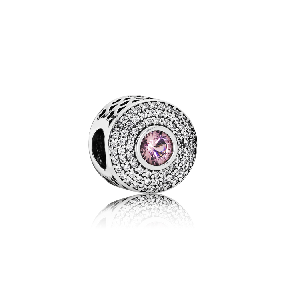 charm pandora solitário rosa blush 791763nbp