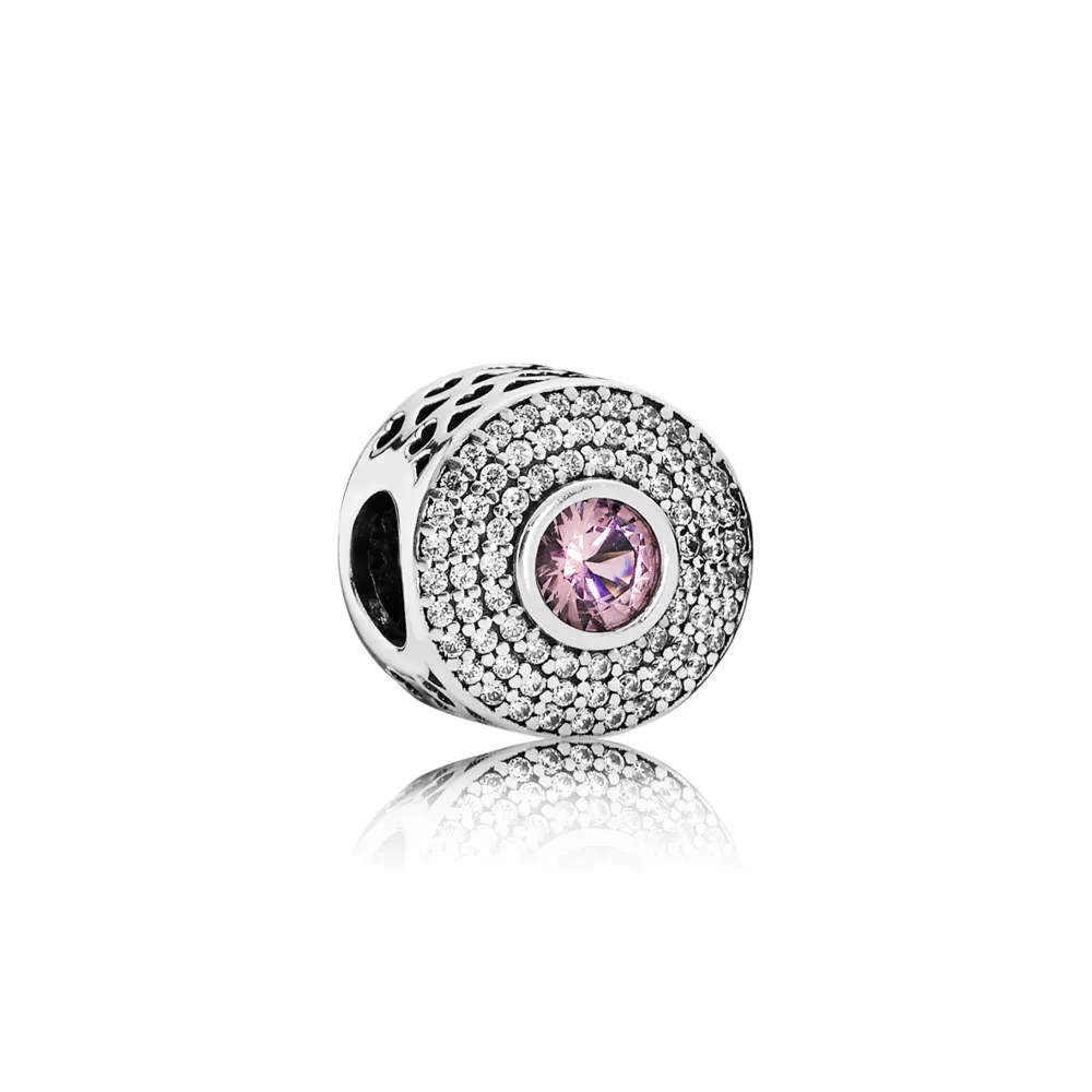 charm pandora solitário rosa blush 791763nbp