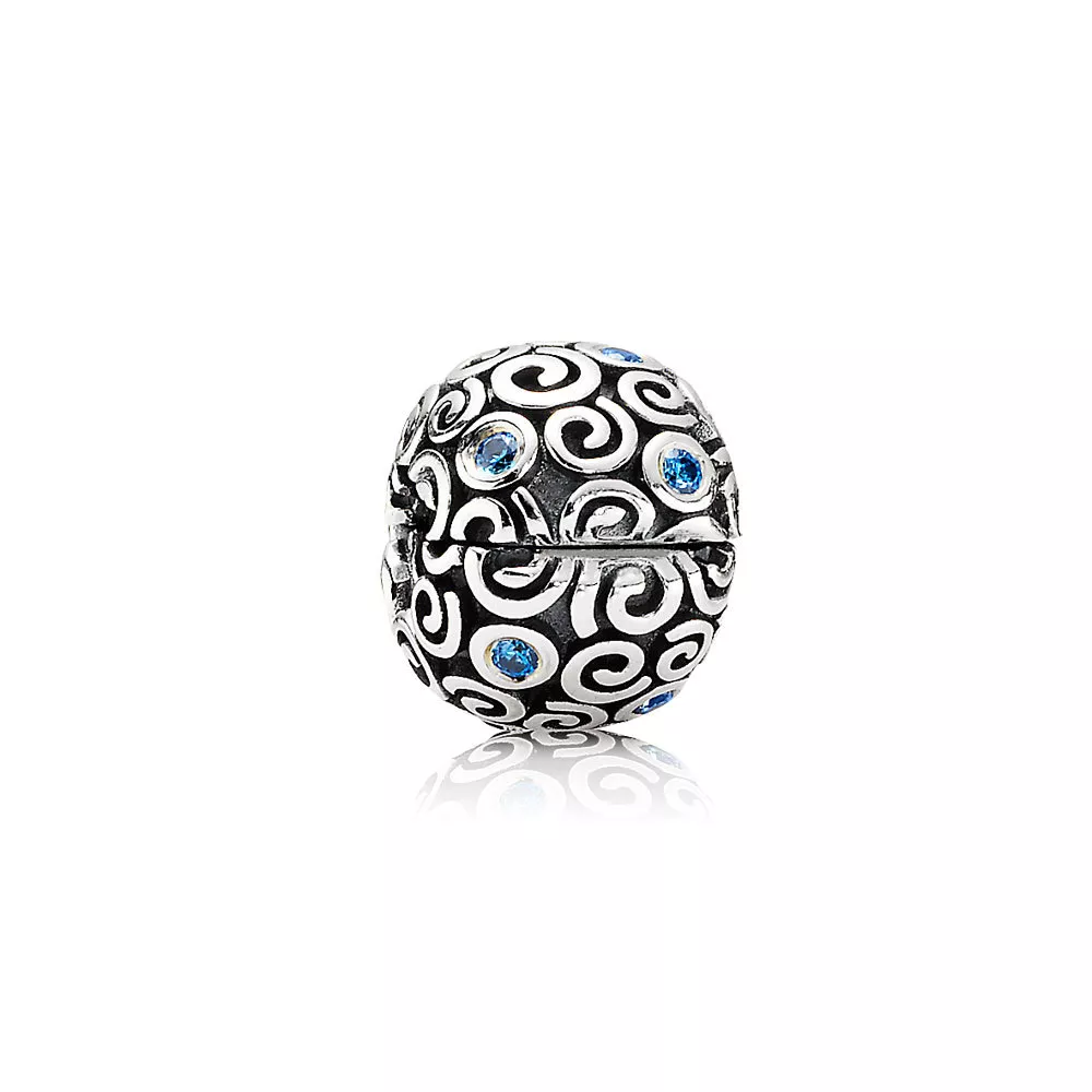 clipe pandora de arabescos azuis 790962czb contas