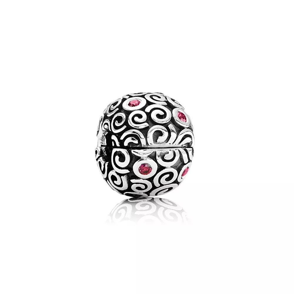 clipe pandora de arabescos vermelhos 790962czr contas