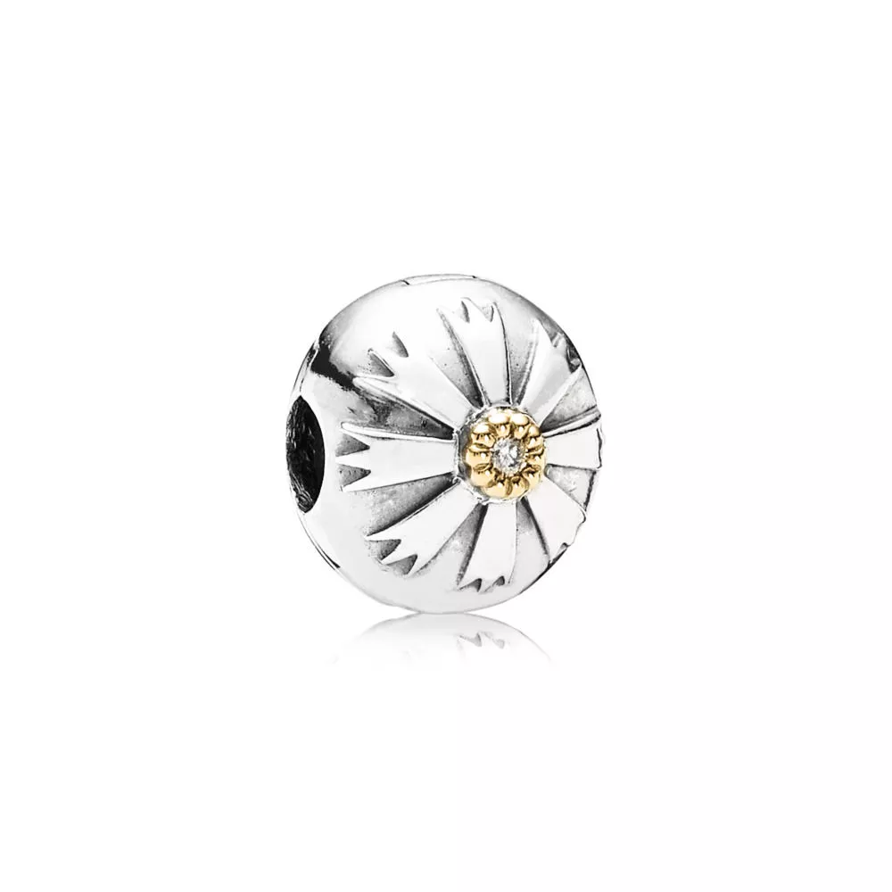 Clipe PANDORA de Prata e Ouro Solaris - 790988CZ