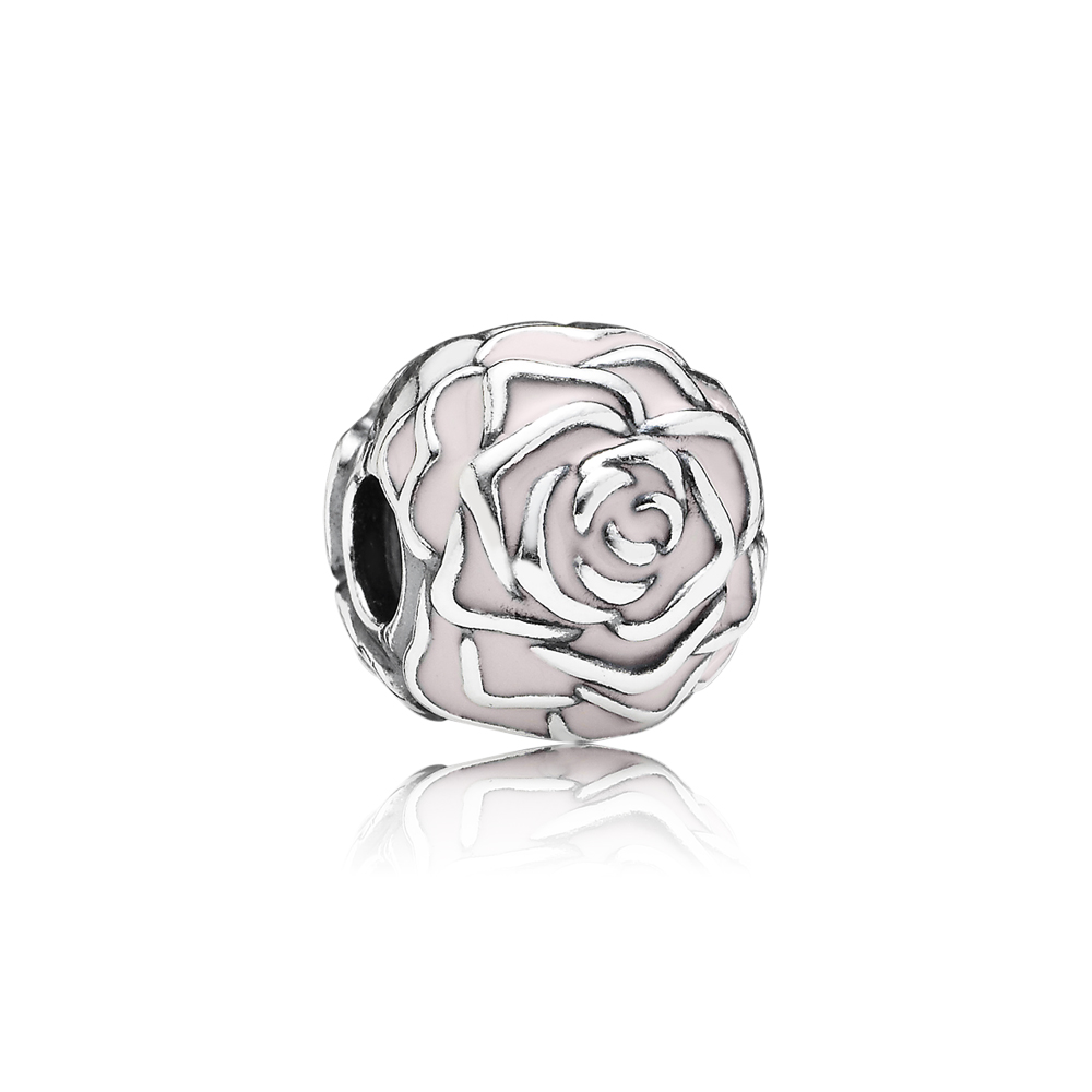 clipe pandora de prata esmaltado jardim de rosas 791292en40