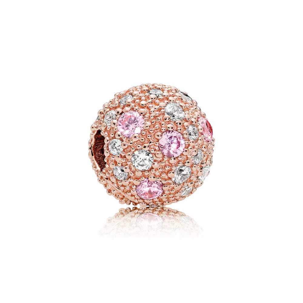 clipe pandora rosetm brilho das estrelas 781286pcz