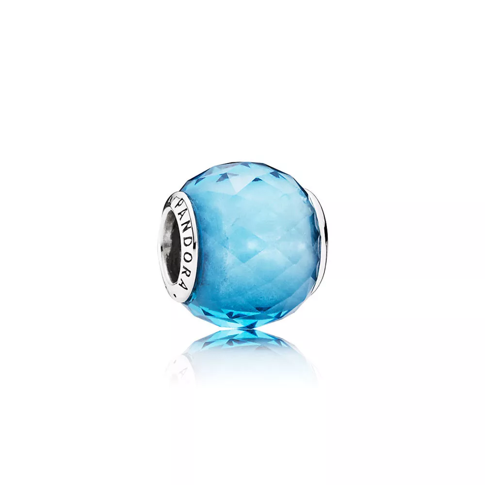 Charm berloques PANDORA Petit Facetado Azul Polar