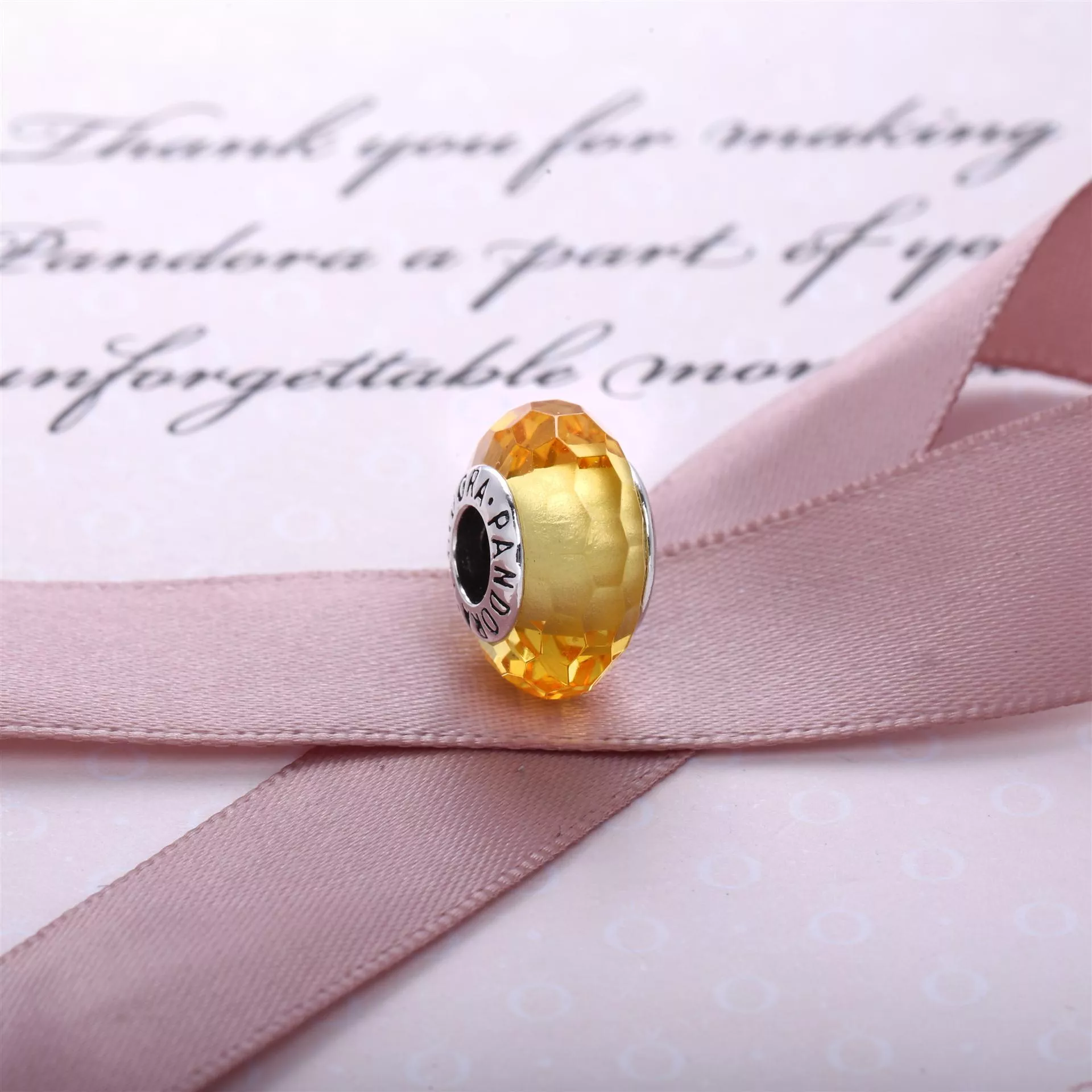 Conta PANDORA Murano Facetado Brilho do Sol - 791629