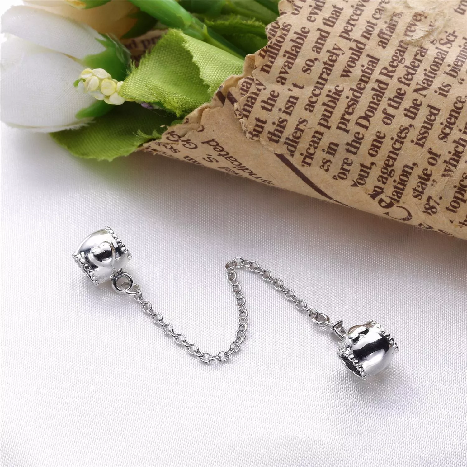 Corrente de Segurança PANDORA Coração em Relevo - 796457CZ - Contas