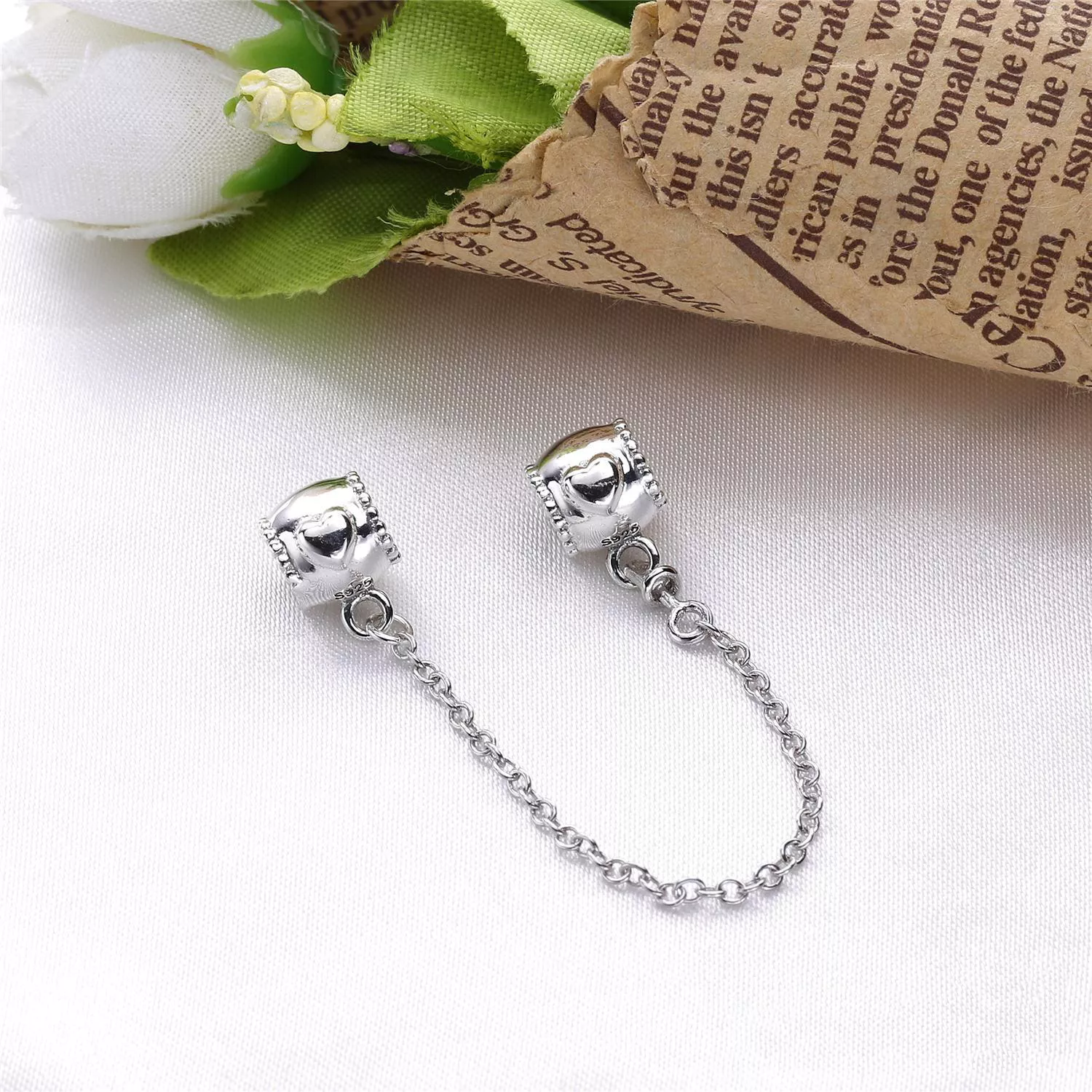 Corrente de Segurança PANDORA Coração em Relevo - 796457CZ - Contas