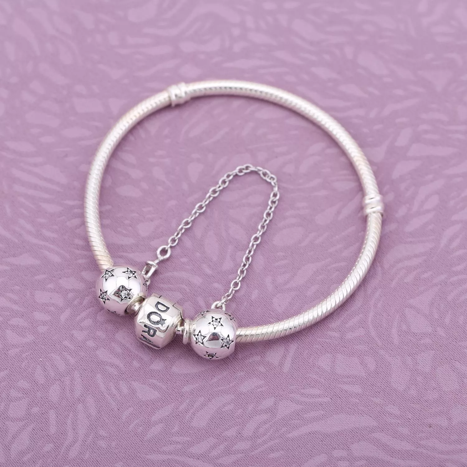 Corrente De Segurança Pandora de prata Estrela