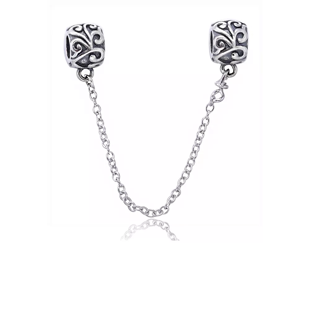 Corrente De Segurança Pandora de prata Folhas