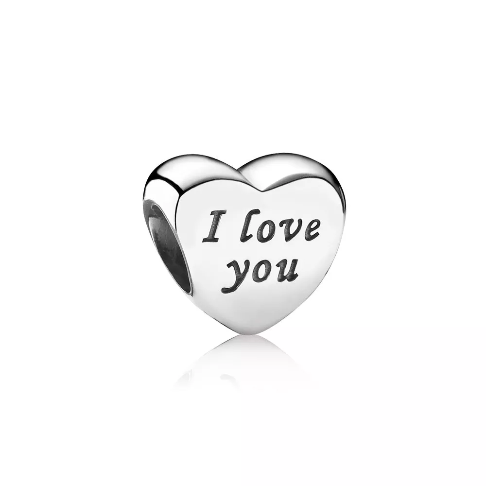 heart silver charm pandora with engraving i love you 791422