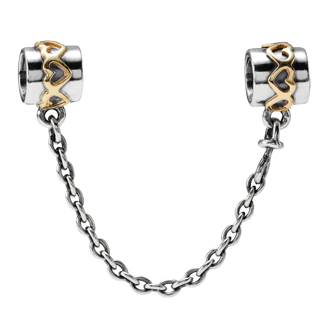 hearts corrente de segurança pandora de prata with 14k 790307