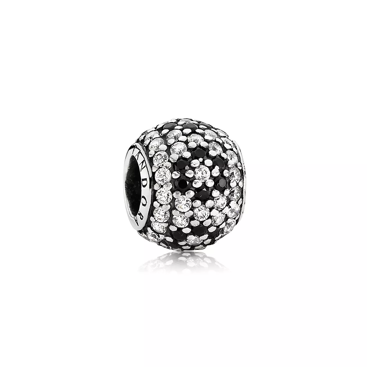 Charm PANDORA de Prata Pavê Flor de Cerejeira Preta - 791170NCK