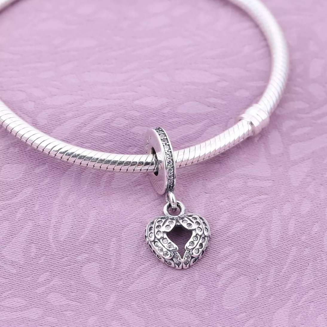 Pingente Pandora de prata Asas de anjo