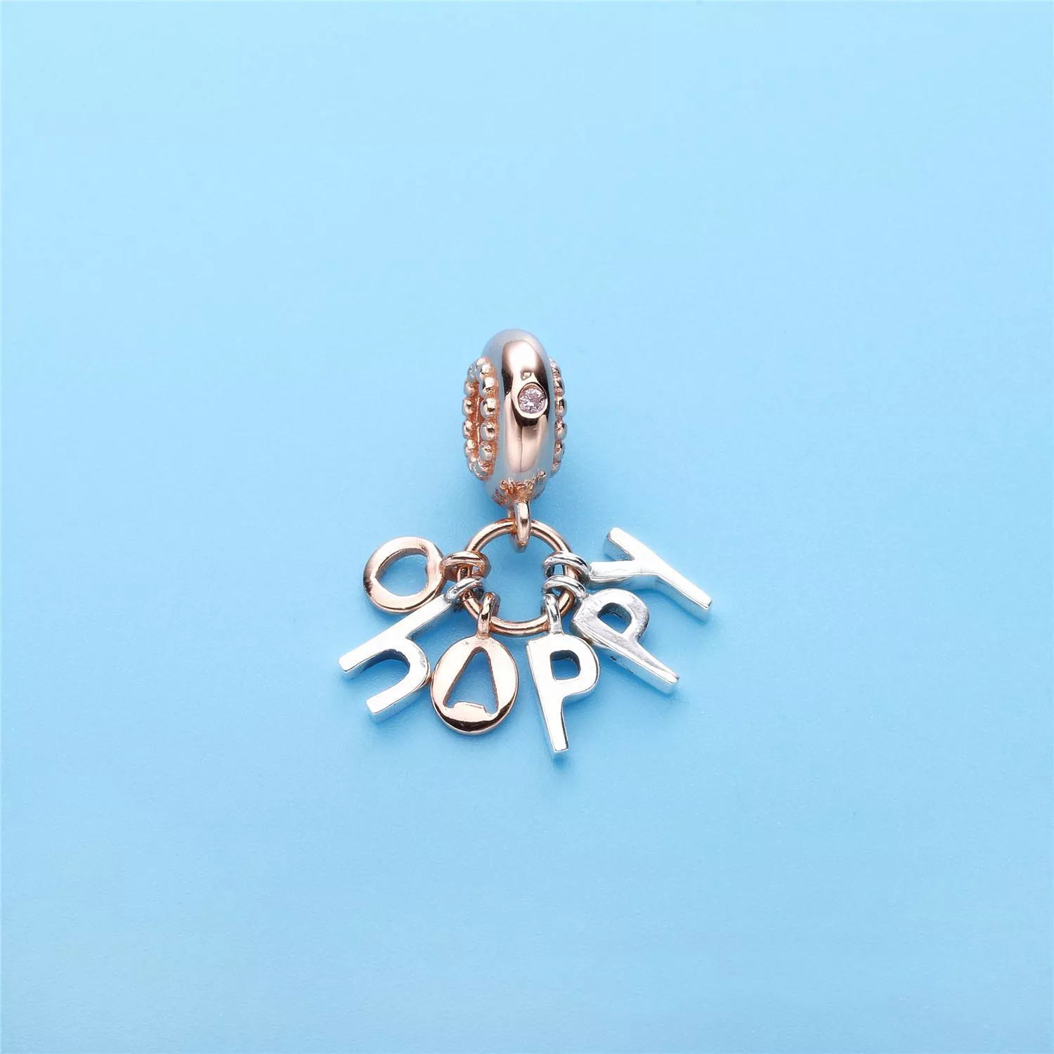 Pingente PANDORA Rose Letras - "Feliz" - 787017NPO