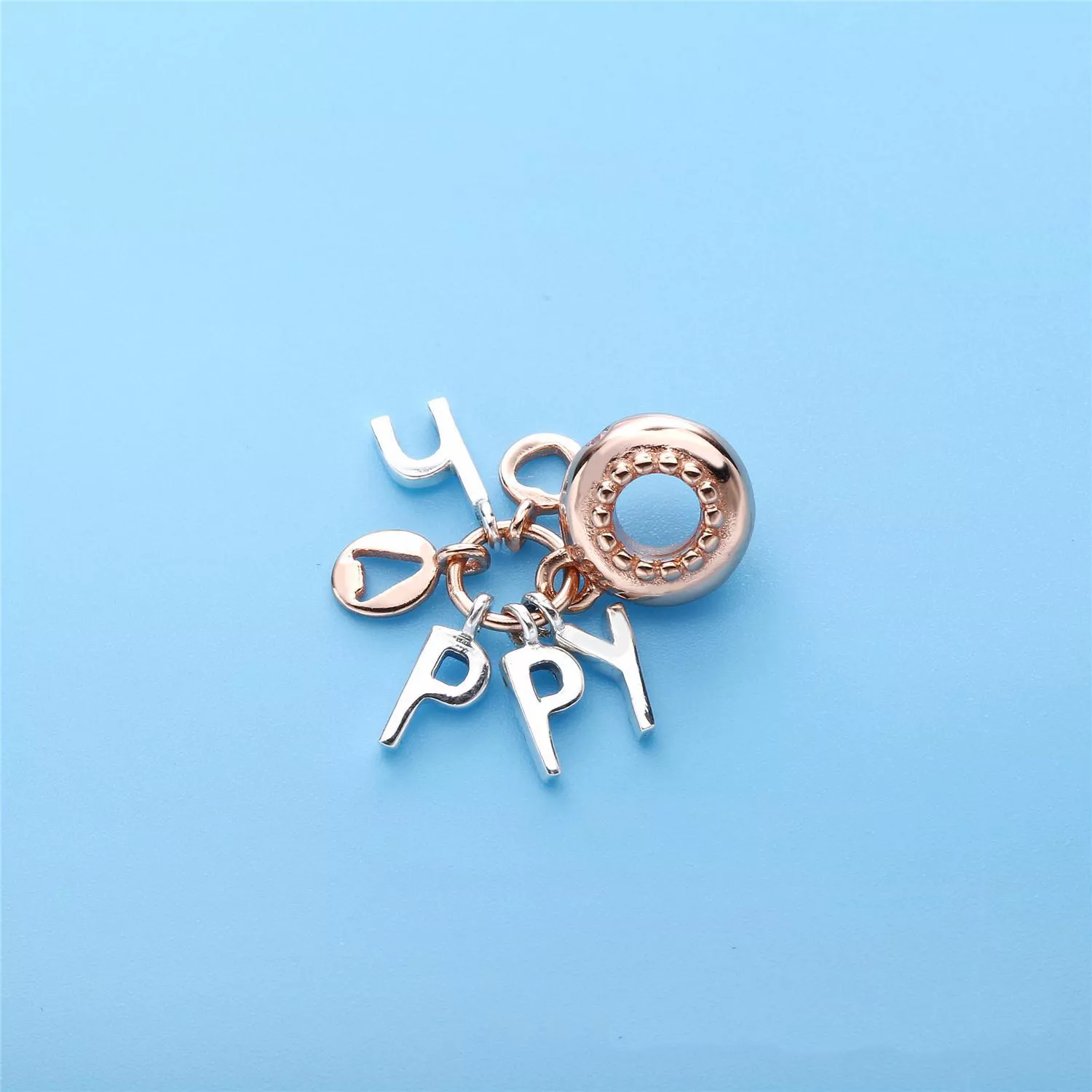 Pingente PANDORA Rose Letras - "Feliz" - 787017NPO