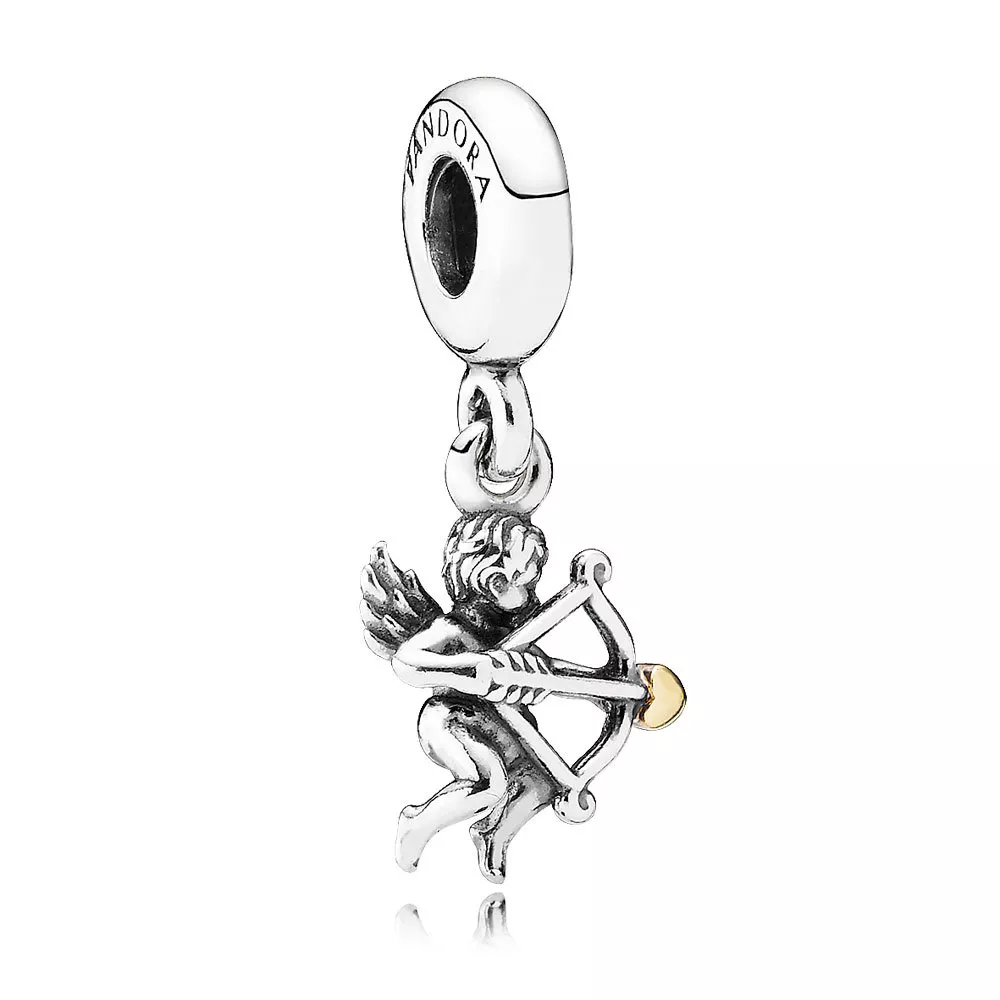 Charm PANDORA de Prata e Ouro Pendente Cupido - 791251