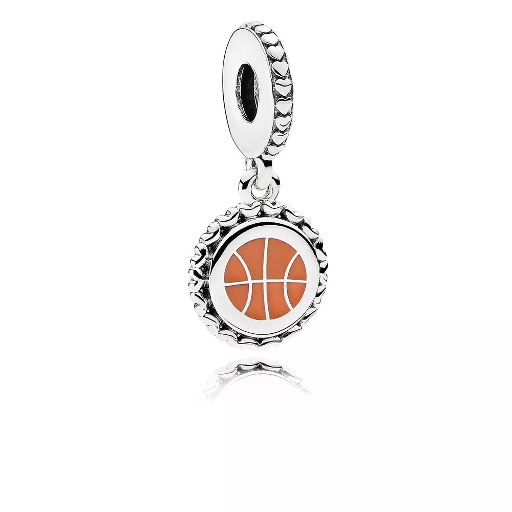 pingente pandora de prata basquetebol