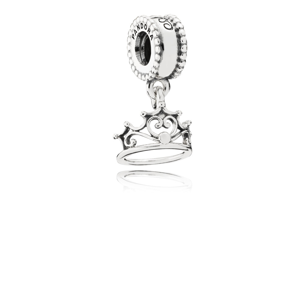 pingente pandora de prata disney ariel tiara
