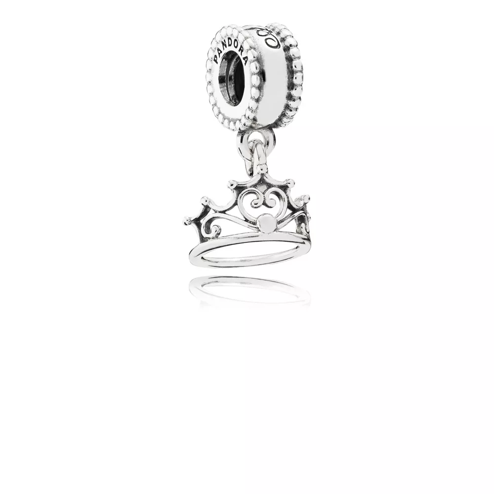 pingente pandora de prata disney ariel tiara