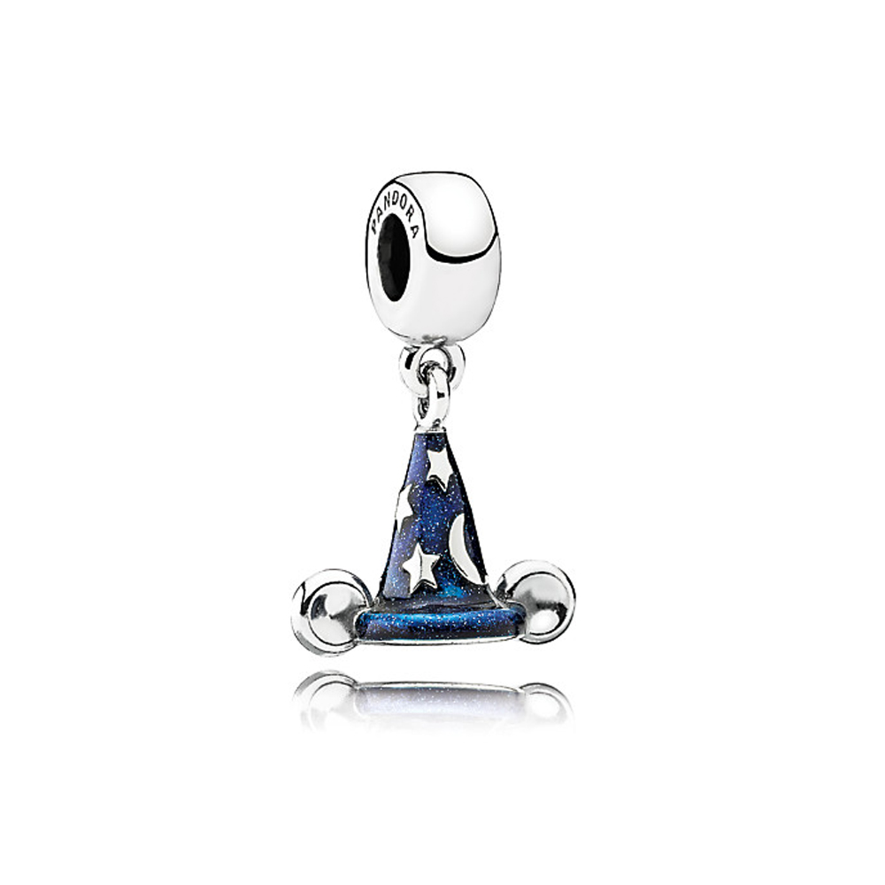 pingente pandora de prata disney feiticeiro mickey hat