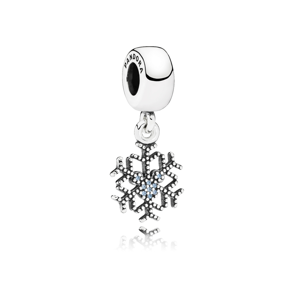 pingente pandora de prata disney floco de neve cintilante de mickey
