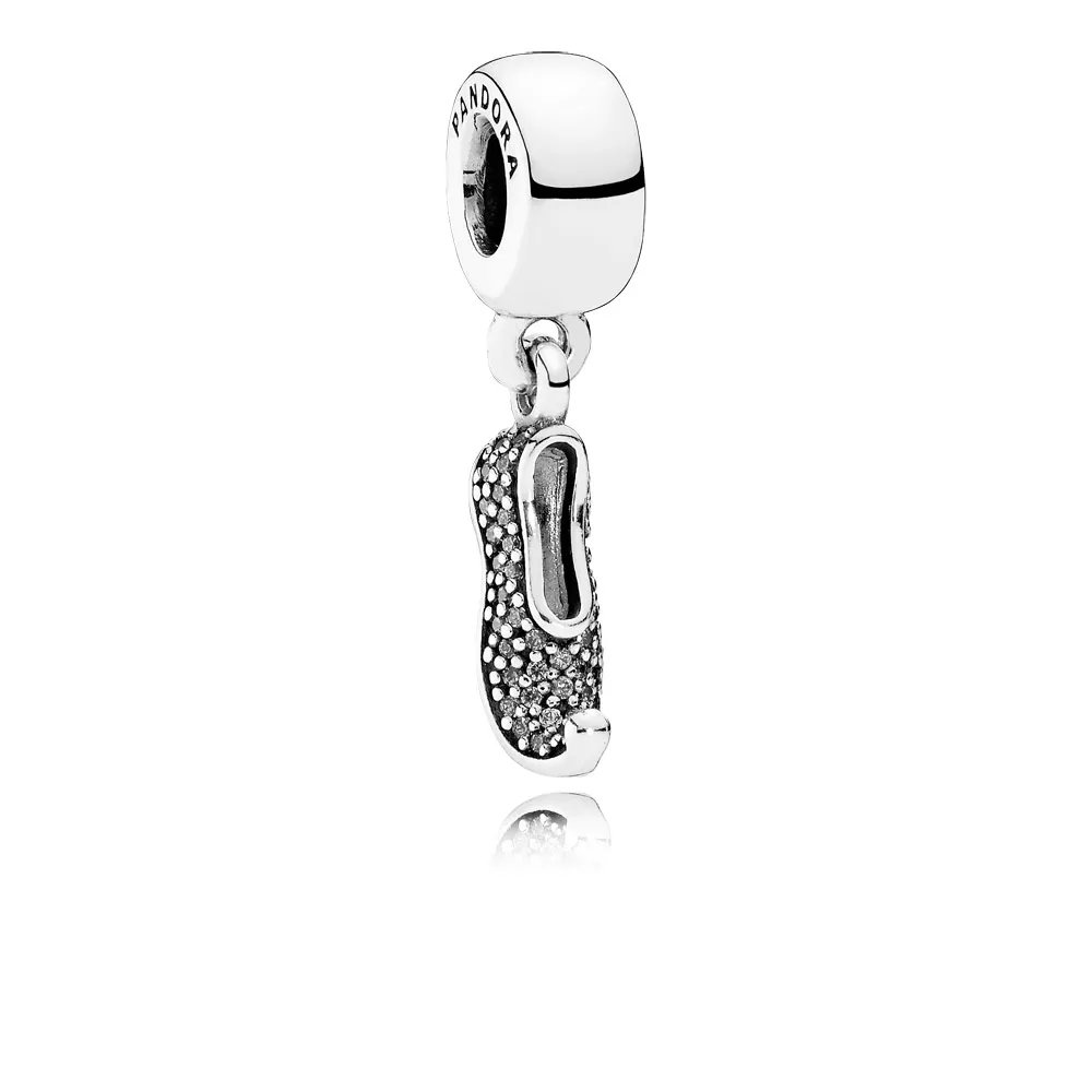 pingente pandora de prata disney jasmines sparkling slipper