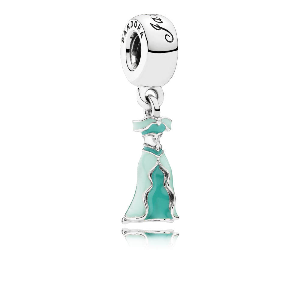 pingente pandora de prata disney vestir de jasmim