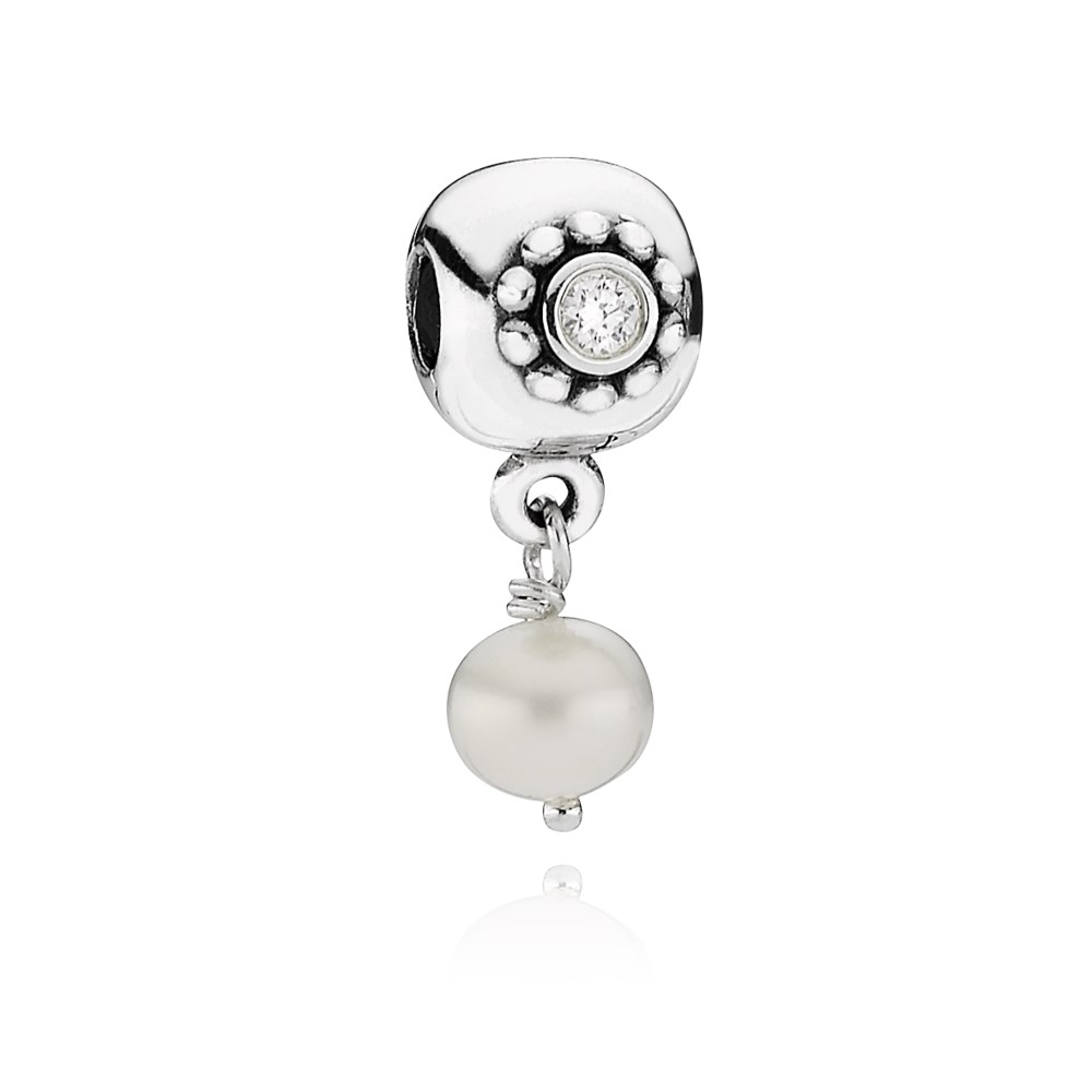 pingente pandora gota brilhante com pérola 790873p