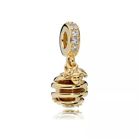 Pingente PANDORA Shine Colmeia com pedra Olho de Tigre - 767044CZ