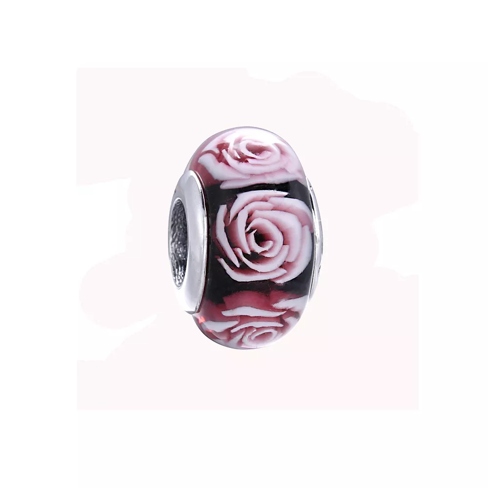 Charm berloques Pandora de prata Flor rosa