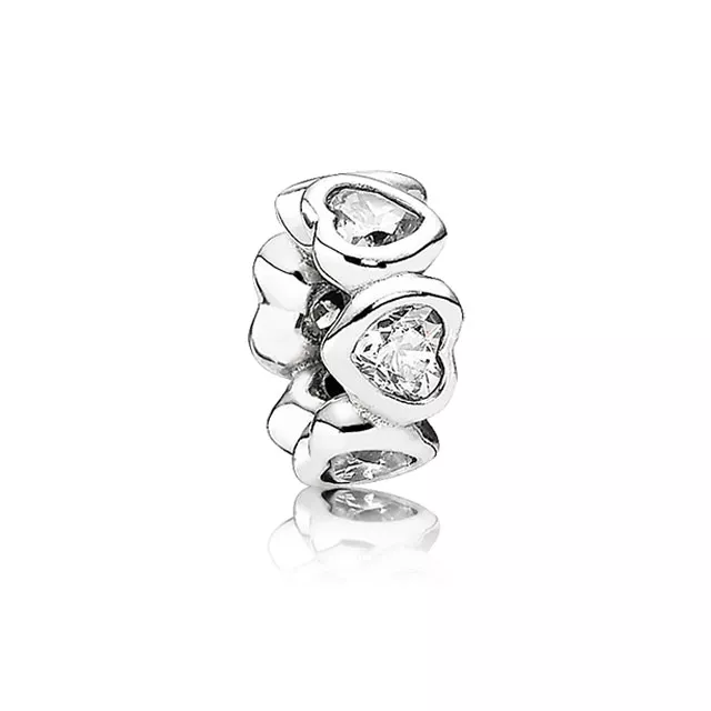 Separador PANDORA de Prata Corações de Zircônias - 791252CZ