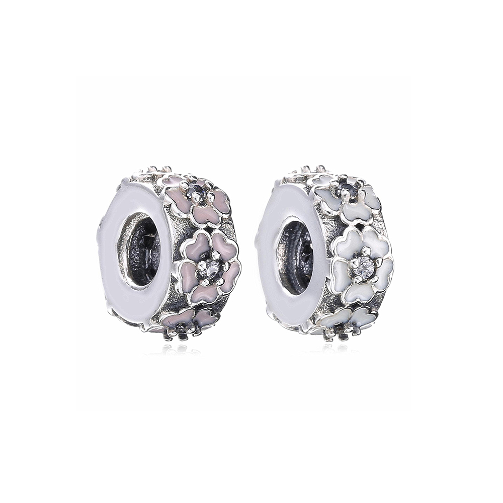 separador pandora de prata prímula rosa