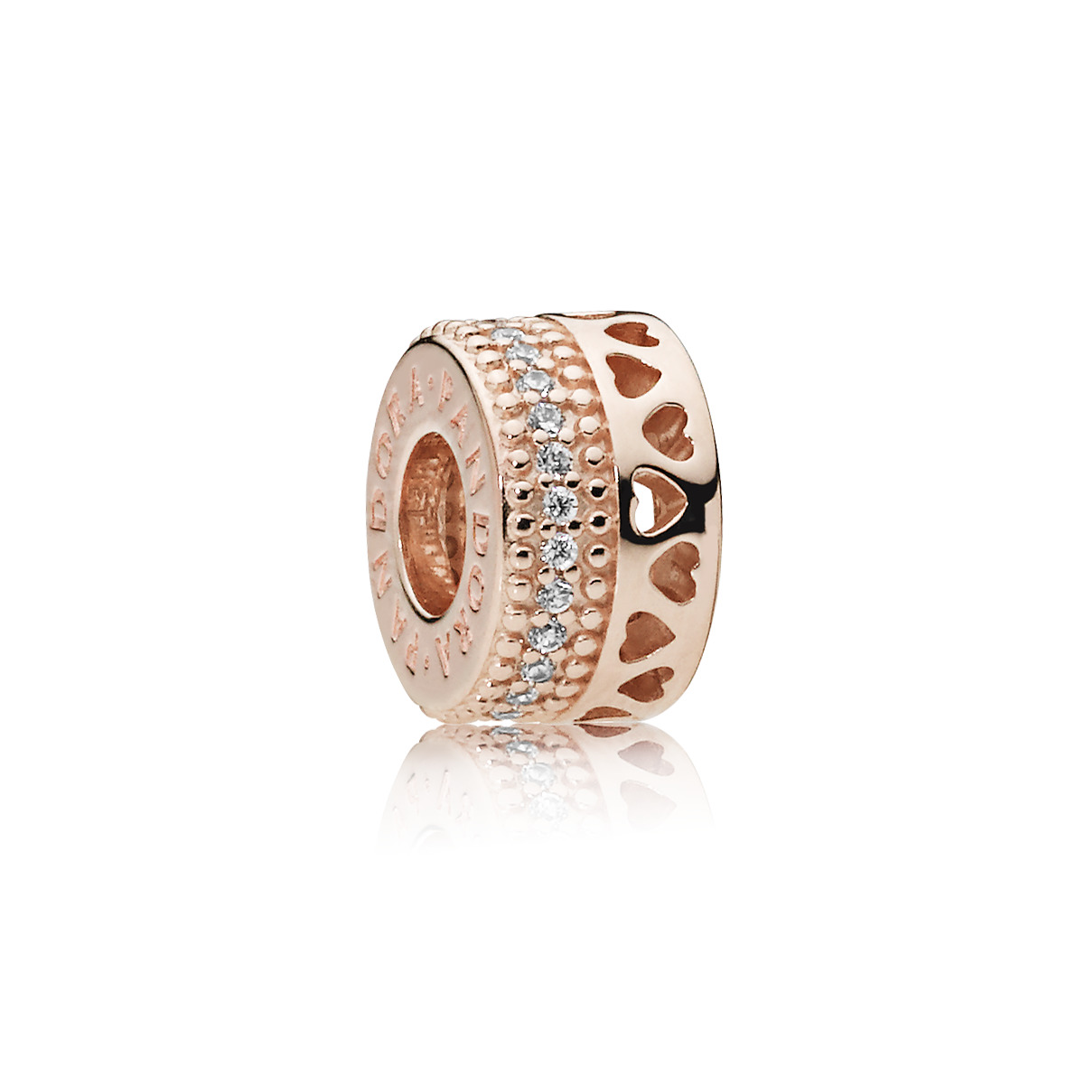 separador rosetm pandora signature corações e pavê 787415cz