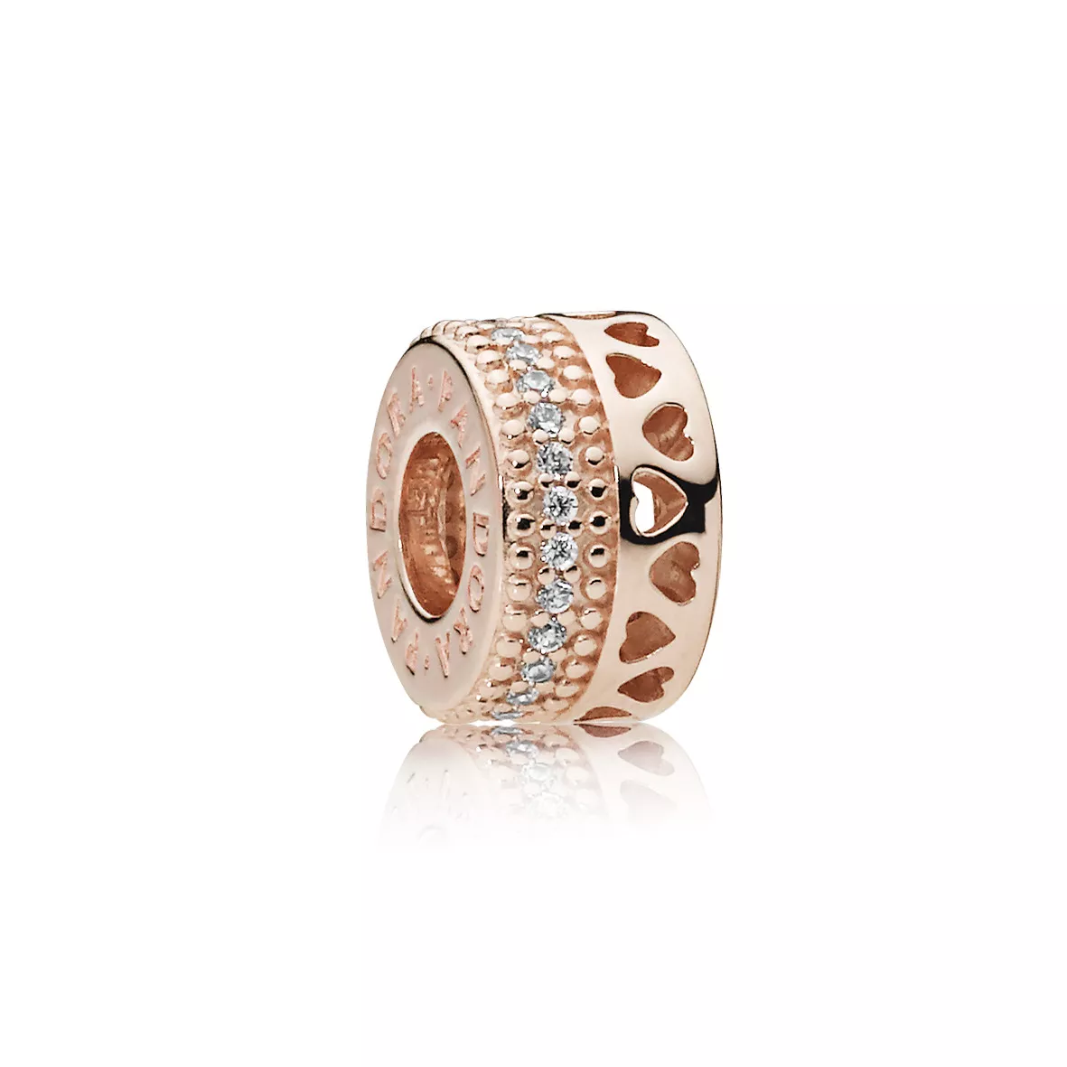 Separador ROSETM PANDORA Signature - Corações e Pavê - 787415CZ