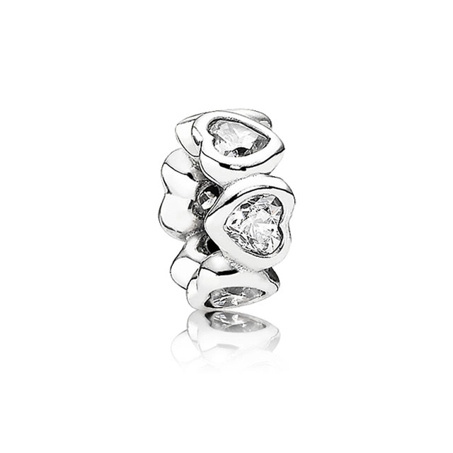 (imagem para) Separador PANDORA de Prata Corações de Zircônias - 791252CZ