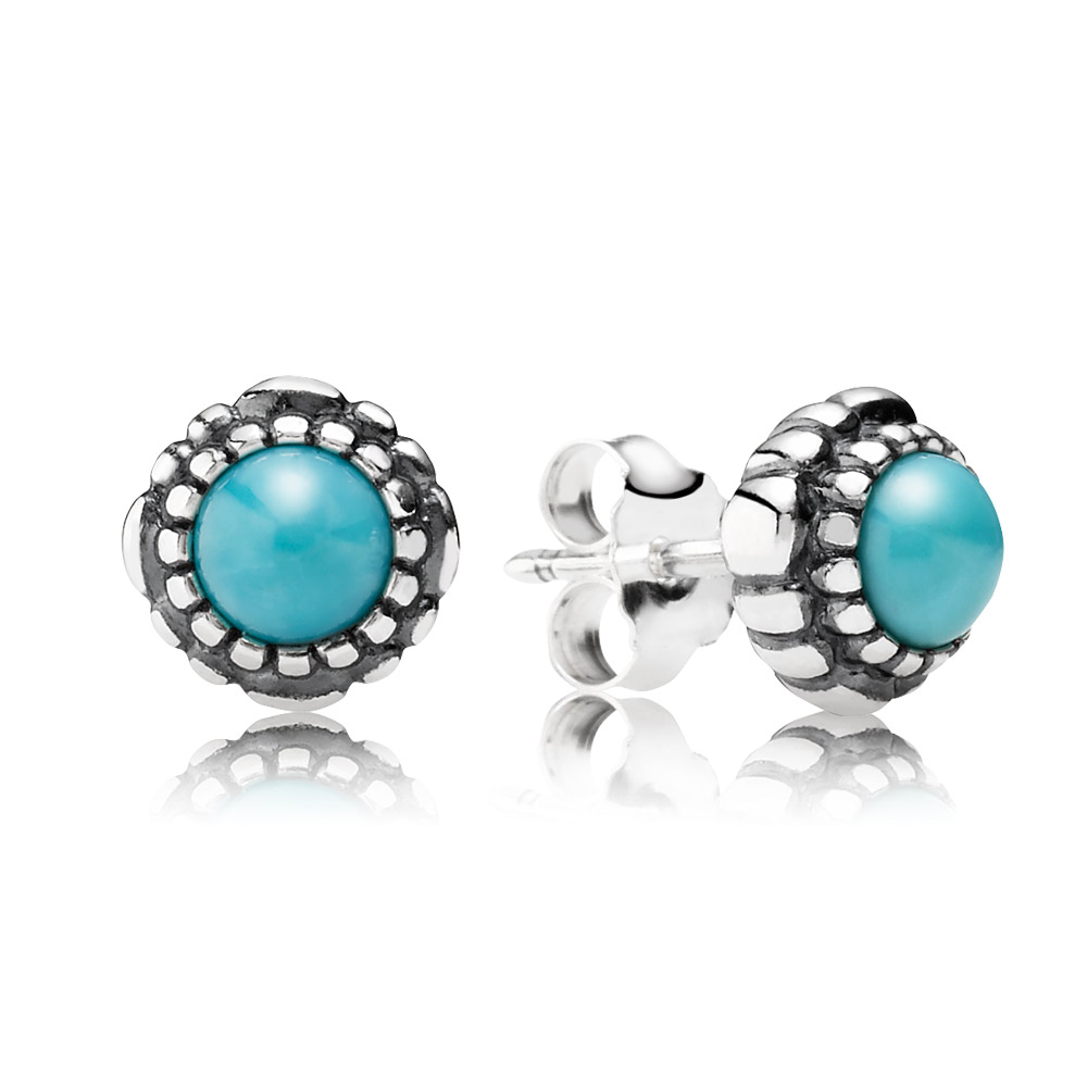 brinco de prata turquesa pandora