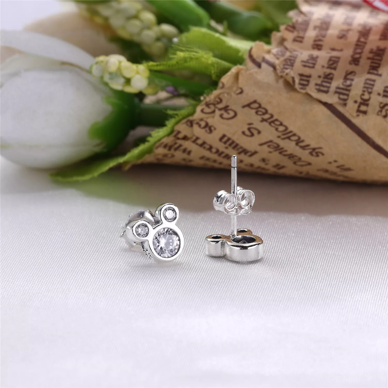 Brincos Pandora de prata Disney, Mickey