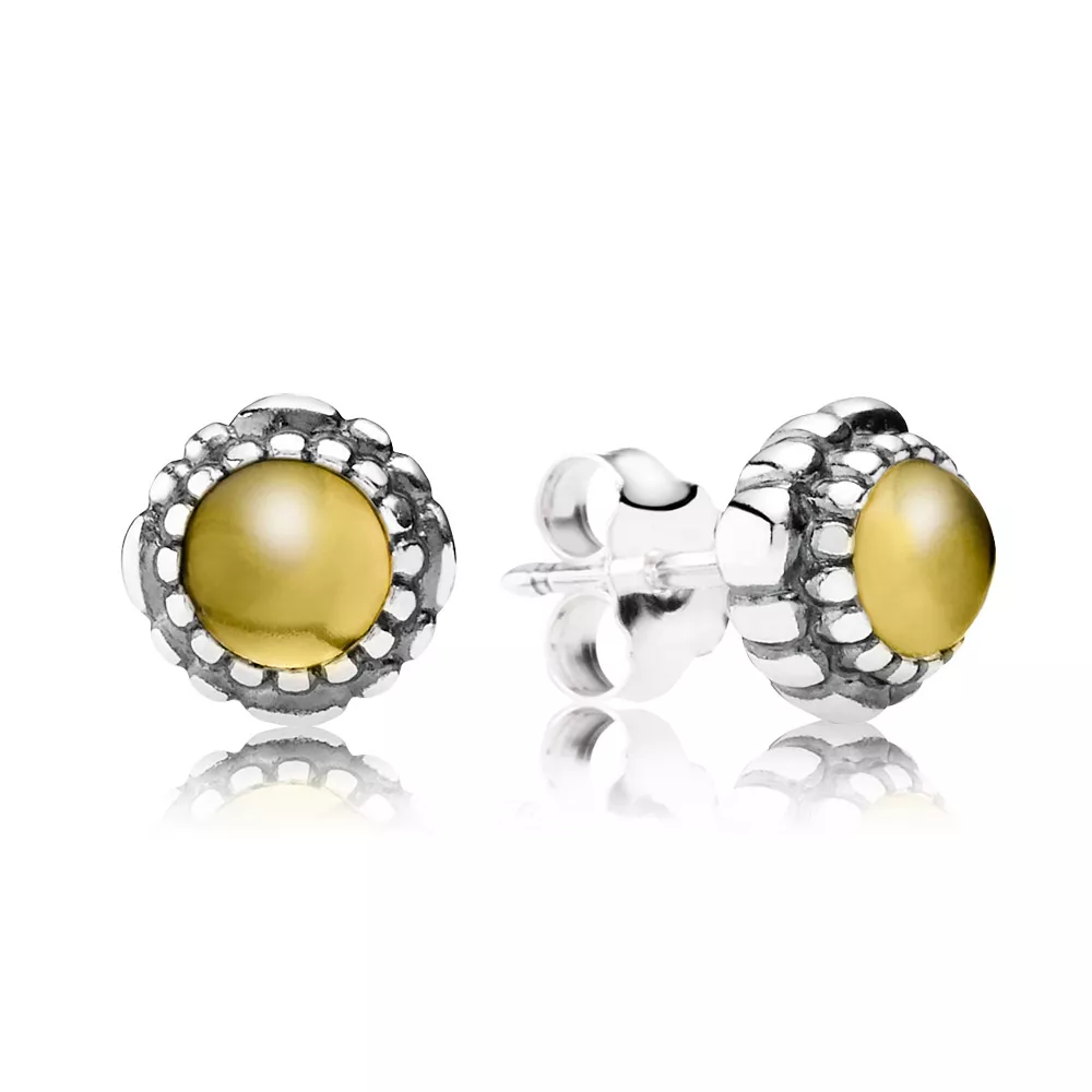 Brinco PANDORA de Prata Citrino "Novembro" - 290543CIG