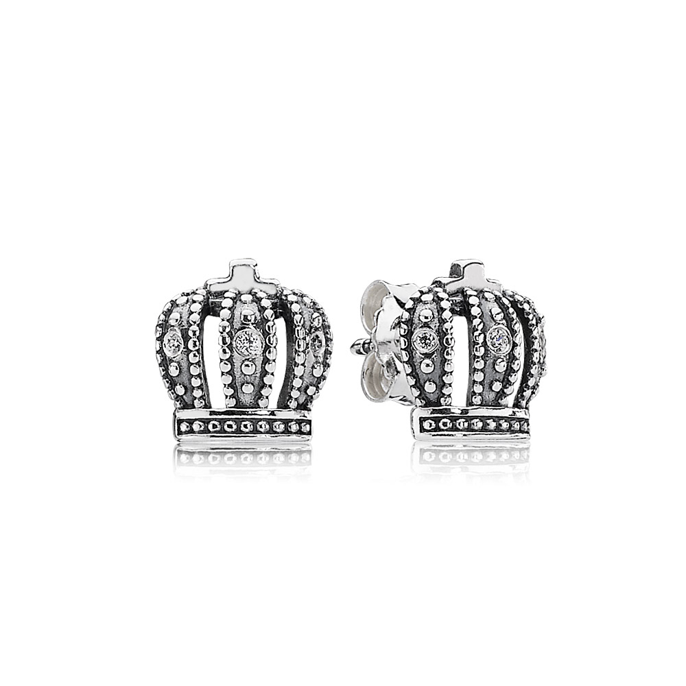 brinco pandora de prata coroa real 290539cz