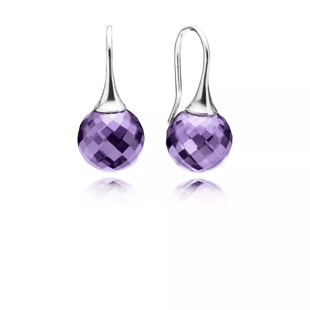 Brinco PANDORA de Prata Esfera Lavanda - 290552ACZ