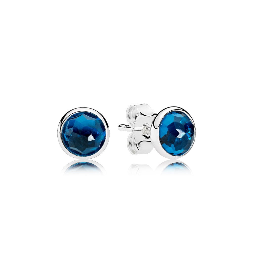 brinco pandora gota de cristal azul topázio dezembro 290738nlb