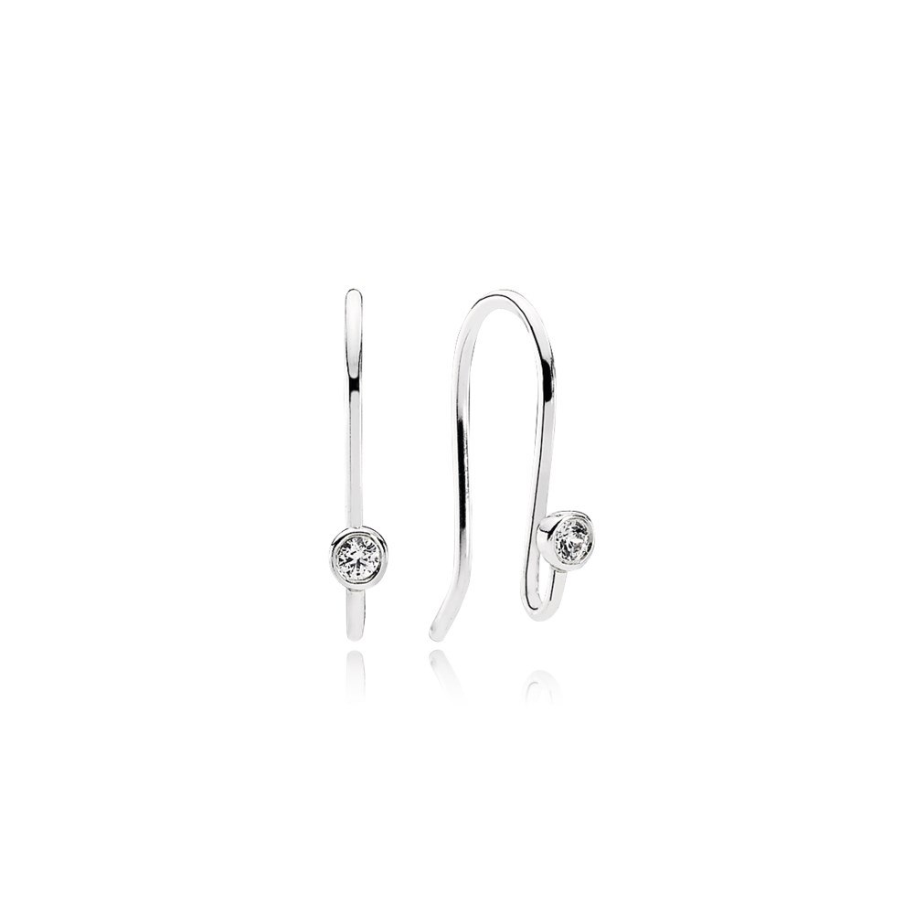 brinco pandora hoop de prata brilhante