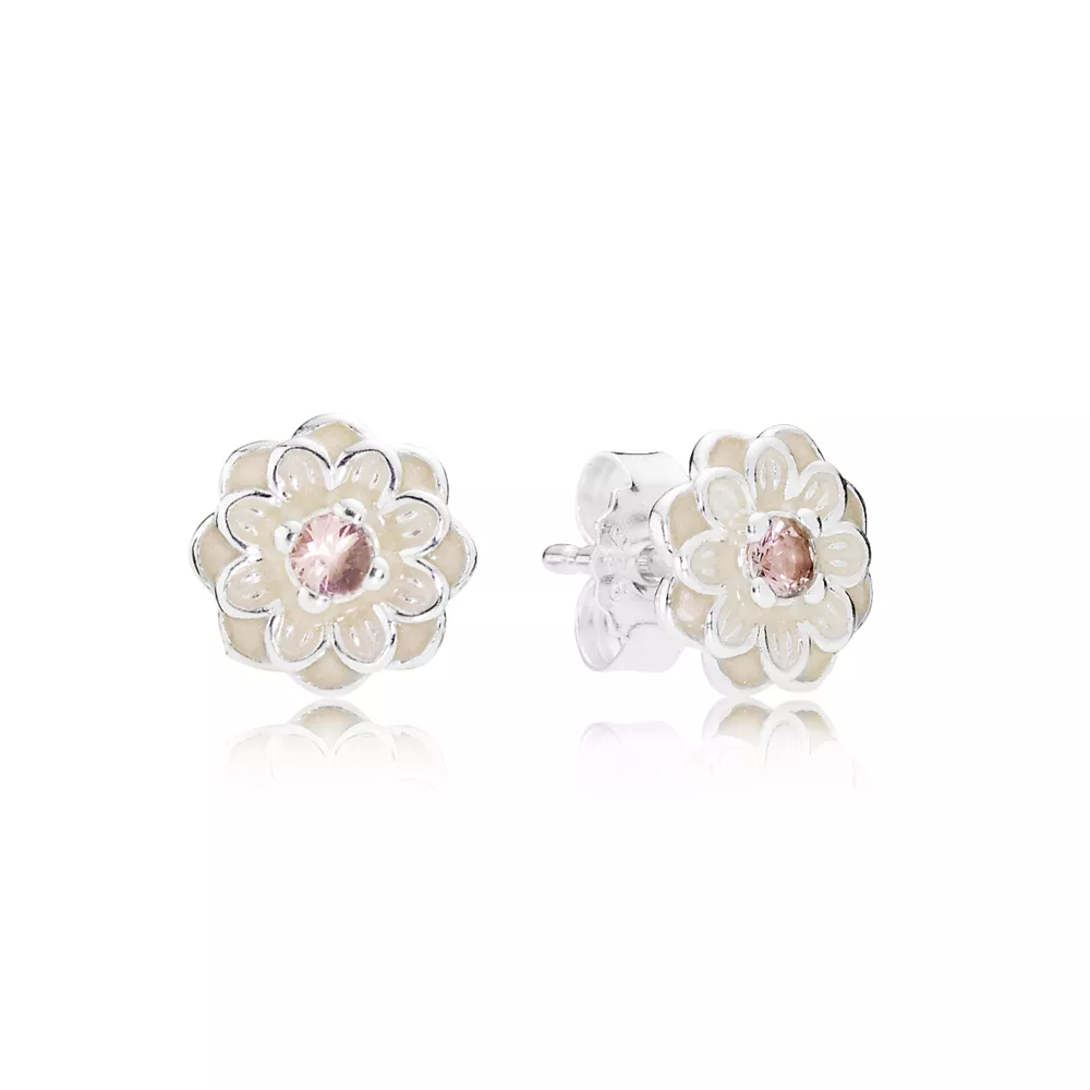 brinco pandora petit dália flor da gentileza 290687nbp
