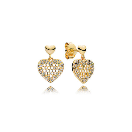 brinco pandoras shine favo de mel 267068cz